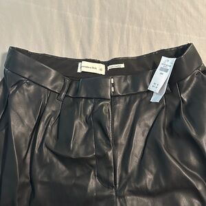 Abercrombie & Fitch Dark Leather Trousers